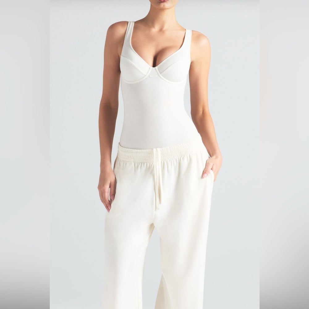 SKIMS Underwire Cotton Jersey Bodysuit